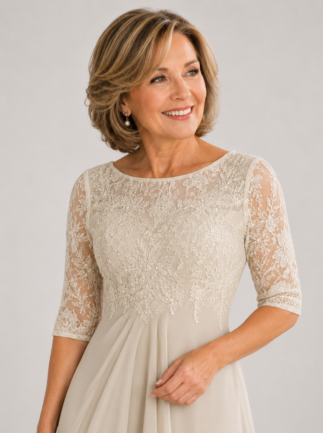 Zaria White – The Flattering Lace Midi Dress