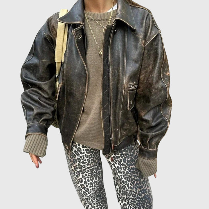 Annie | Vintage Jeans with Leopard Print