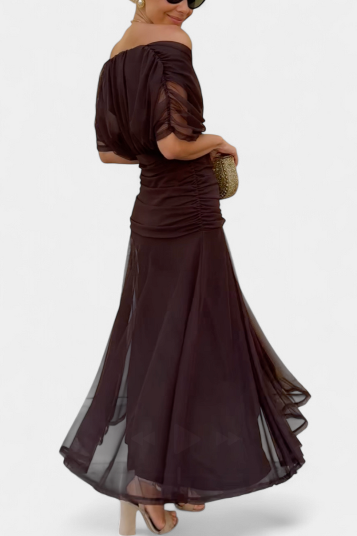 Long Floral V Neck Dress