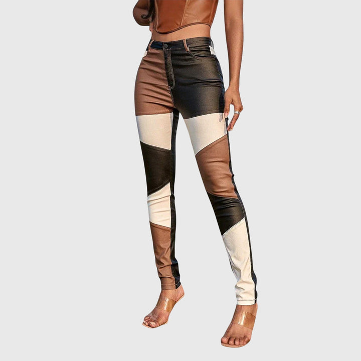 Annie | Tube Pants with Color Block Pattern